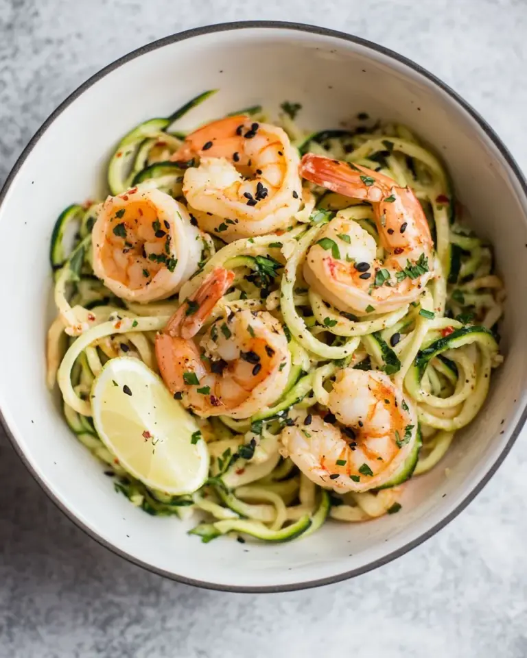 15 Minute Sweet Chili Shrimp Zoodles