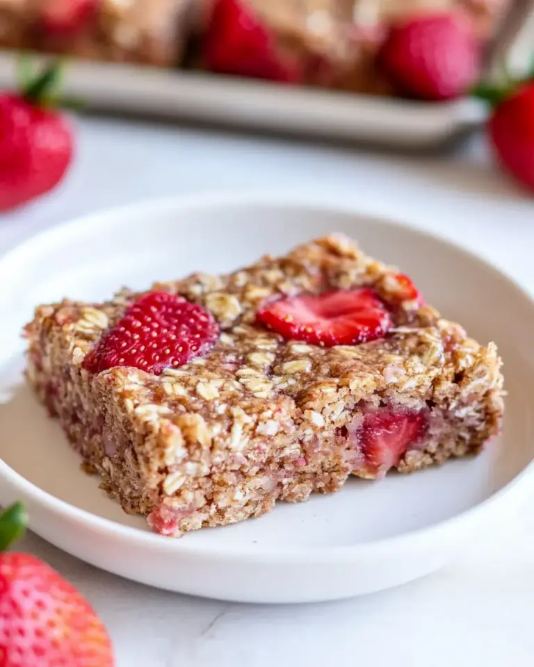 4 Ingredient Healthy Strawberry Breakfast Bars