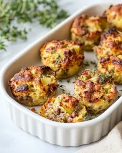 Apple Sausage Stuffing Bites