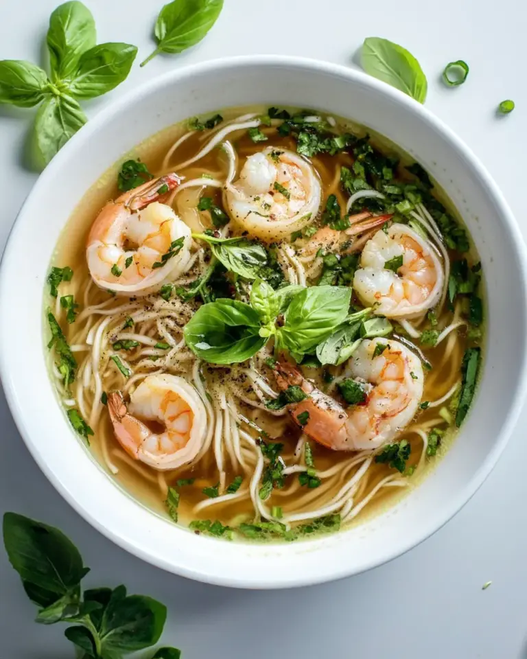 Asian Style Shrimp and Noodle Soup