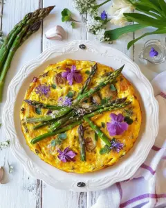 Asparagus Frittata with Herb Blossoms