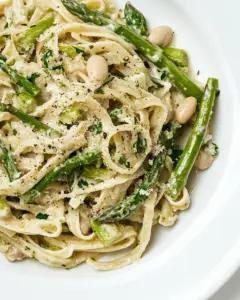 Asparagus Pasta with White Beans
