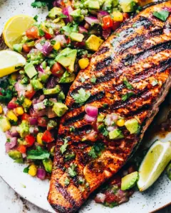 Awesome Grilled Salmon with Avocado Salsa