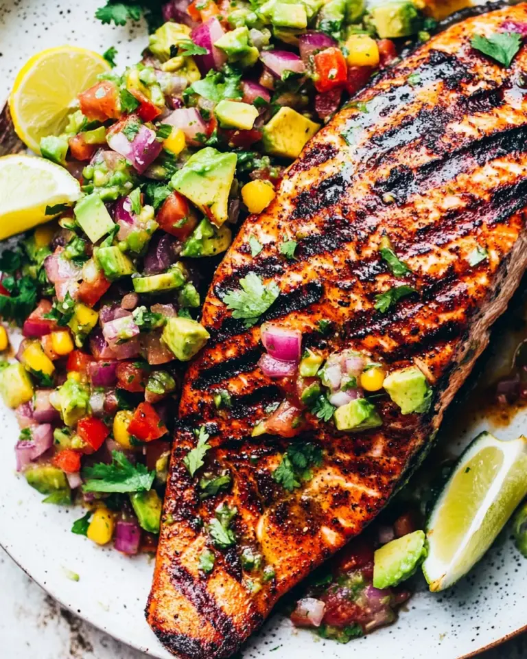 Awesome Grilled Salmon with Avocado Salsa