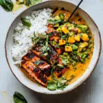 BBQ Salmon Curry with Mango Avocado Salsa
