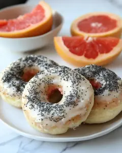 Baked Grapefruit Poppy Seed Doughnuts