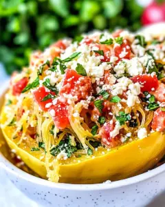 Baked feta spaghetti squash