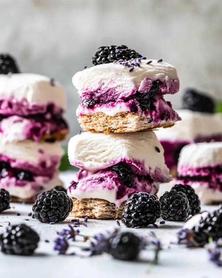 Blackberry Lavender Ice Cream Sandwiches