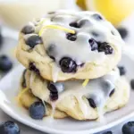 Blueberry Cream Cheese Cookies with a Lemon Glaze