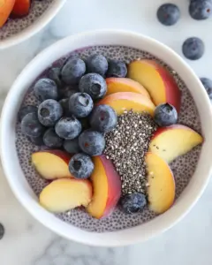Blueberry Peach Chia Bowls