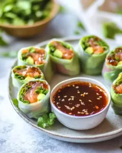 Brussels Sprout Avocado Winter Rolls with Grapefruit Hoisin Dipping Sauce