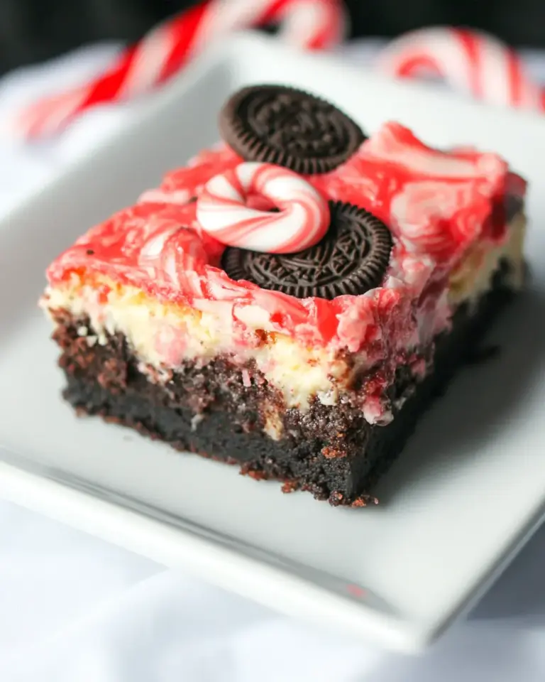 Candy Cane Oreo Cheesecake Brownies