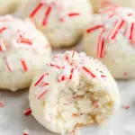 Candy Cane Snowball Cookies