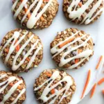 Carrot Cake Oatmeal Cookies with Cream Cheese Glaze