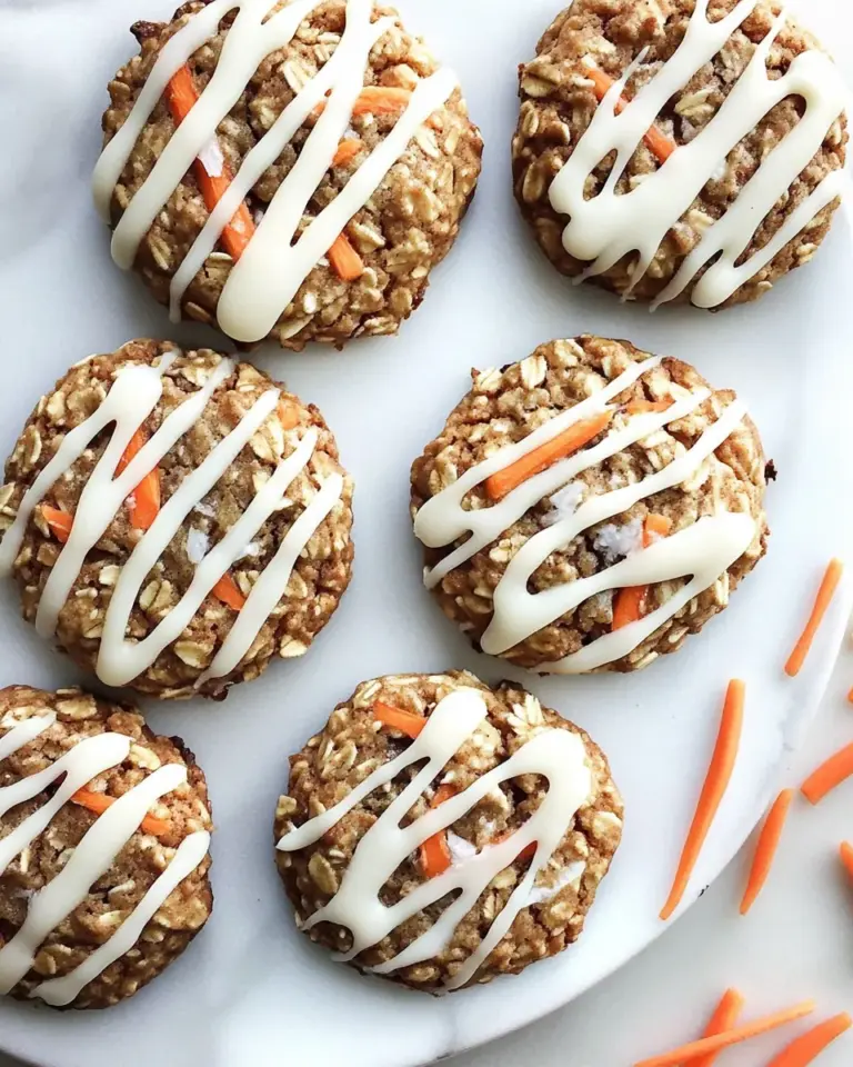Carrot Cake Oatmeal Cookies with Cream Cheese Glaze