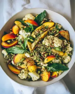 Cauliflower Salad with Nectarines Pistachio Dukkah