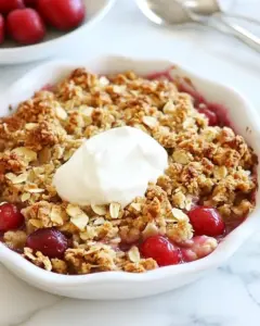 Cherry Rhubarb Crisp