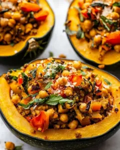 Chickpea Stuffed Acorn Squash