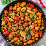 Chipotle Chicken Skillet with Sweet Potatoes and Chickpeas