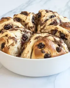 Chocolate Cherry Hot Cross Buns