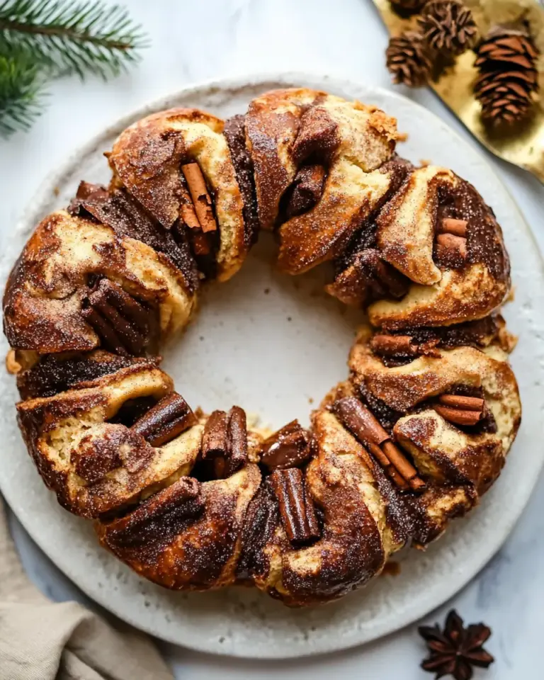Chocolate Cinnamon Sugar Pull Apart Wreath