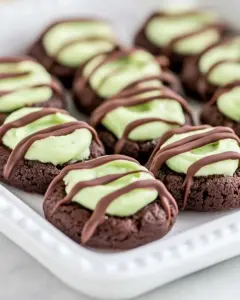 Chocolate Mint Thumbprint Cookies
