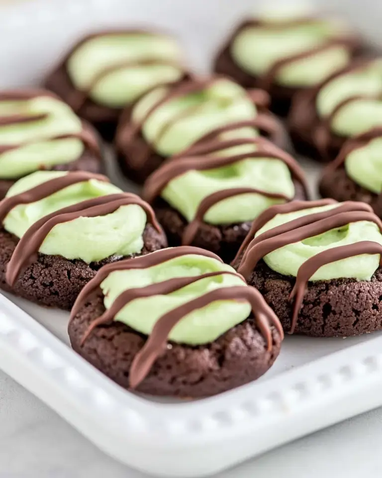Chocolate Mint Thumbprint Cookies