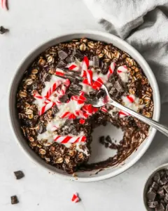 Chocolate Peppermint Baked Oatmeal