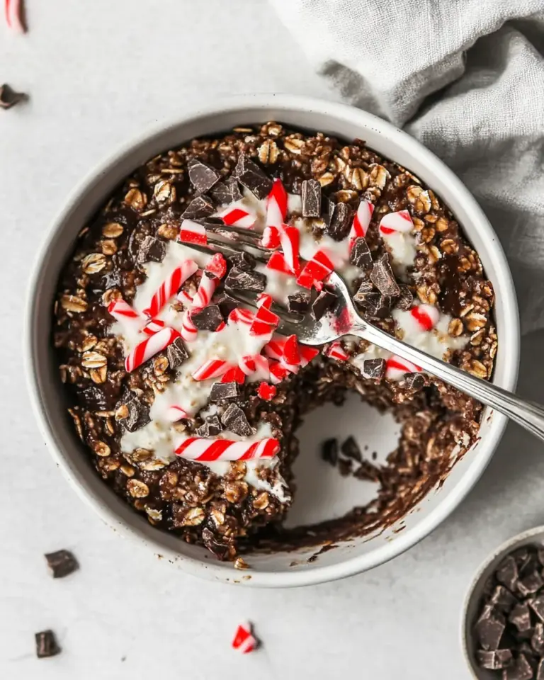 Chocolate Peppermint Baked Oatmeal