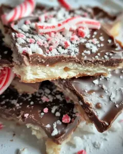 Chocolate Saltine Toffee with Peppermints