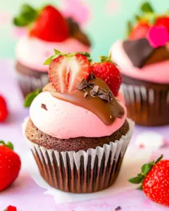 Chocolate Strawberry Cupcakes