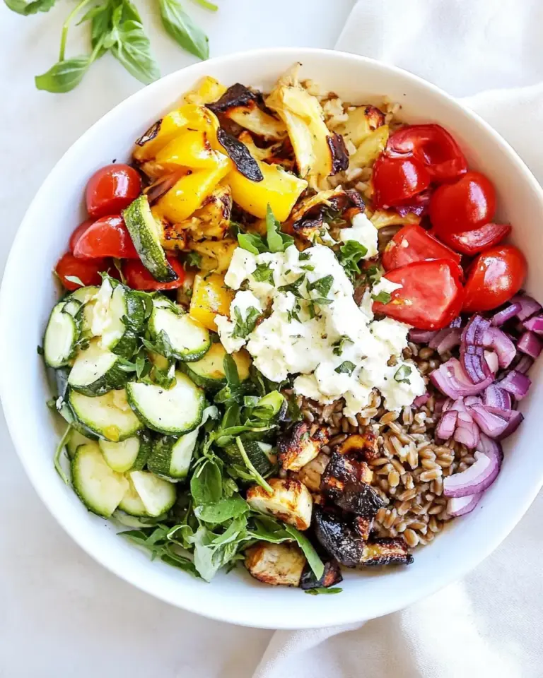 Chopped Grilled Vegetable Bowl with Farro