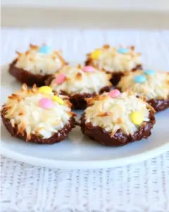 Coconut Macaroon Nutella Nests