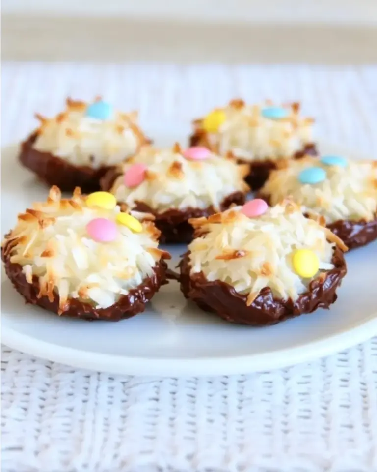 Coconut Macaroon Nutella Nests