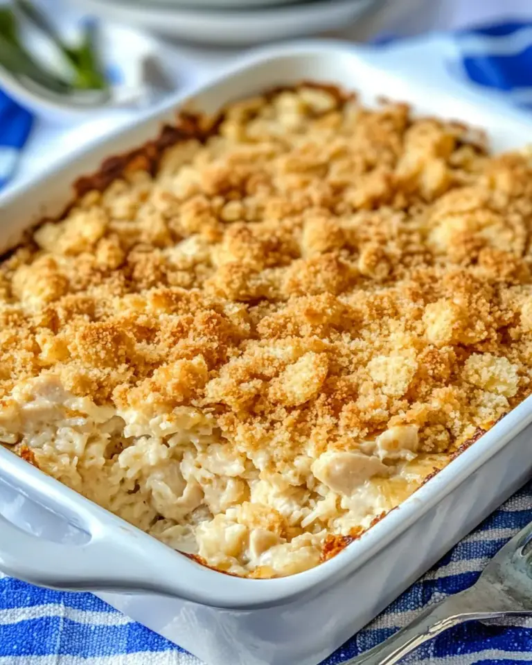 Comforting Ritz Cracker Chicken Casserole with Rice