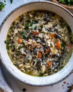 Cozy Wild Rice and Orzo Chicken Soup