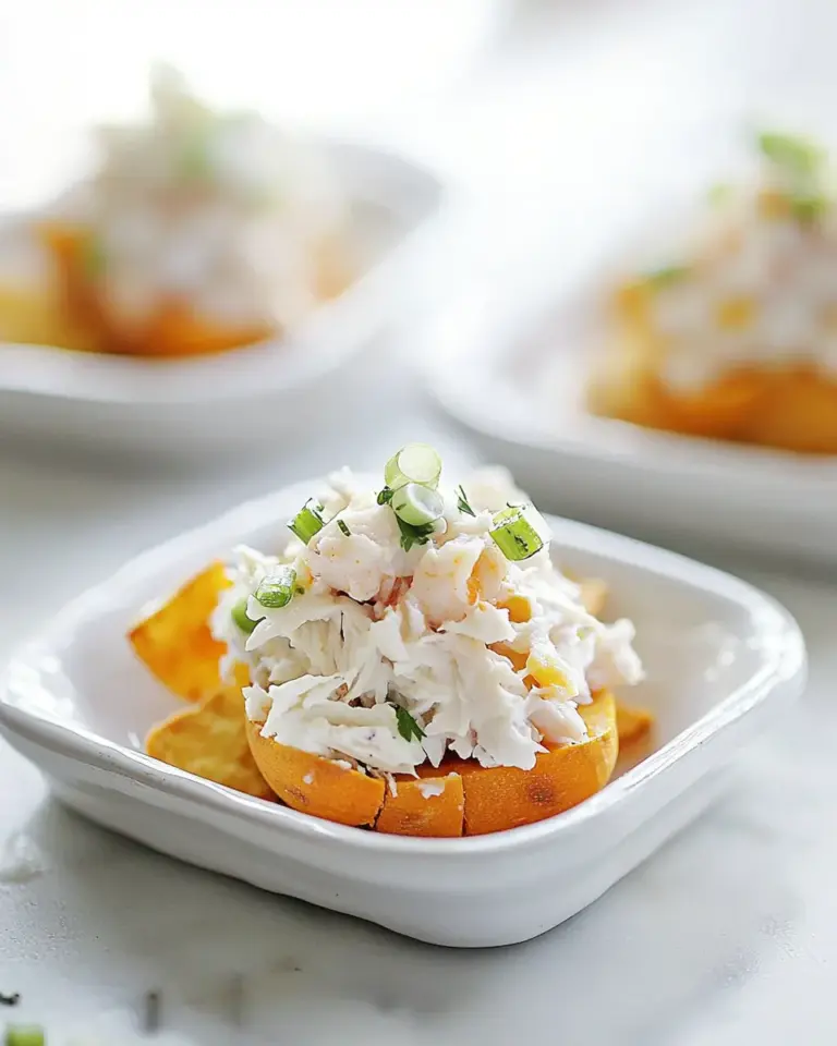 Crab Salad Sweet Potato Chip Bites