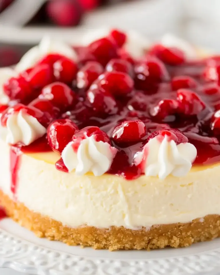 Cranberry Eggnog Cheesecake