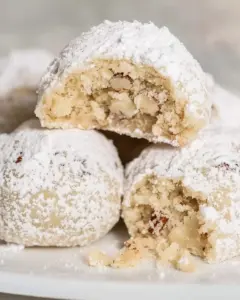 Cream Cheese Pecan Snowball Cookies