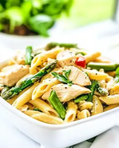 Creamy Chicken Asparagus Penne Pasta