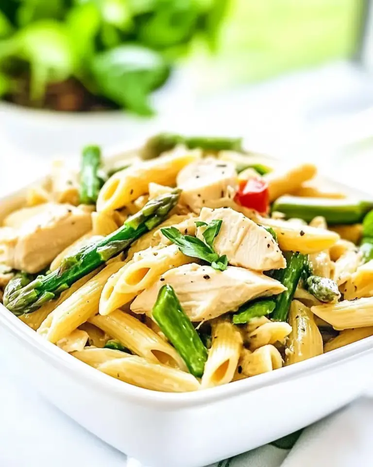 Creamy Chicken Asparagus Penne Pasta