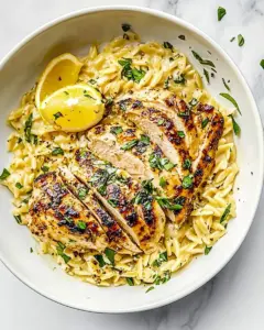 Creamy Greek Chicken With Orzo