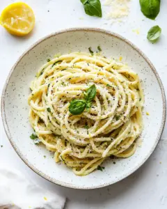 Creamy Lemon Zucchini Bucatini