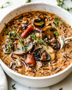 Creamy Wild Rice and Mushroom Soup