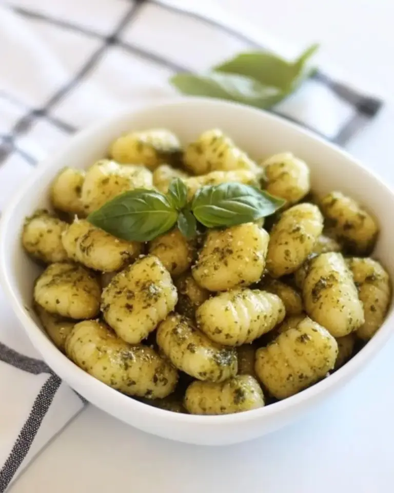 Crispy Gnocchi with Basil Pesto