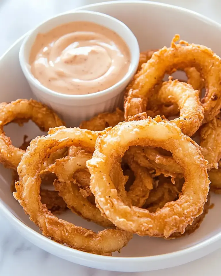 Crispy Onion Rings with Dipping Sauce