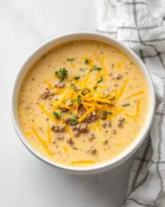 Crock Pot Cheeseburger Soup
