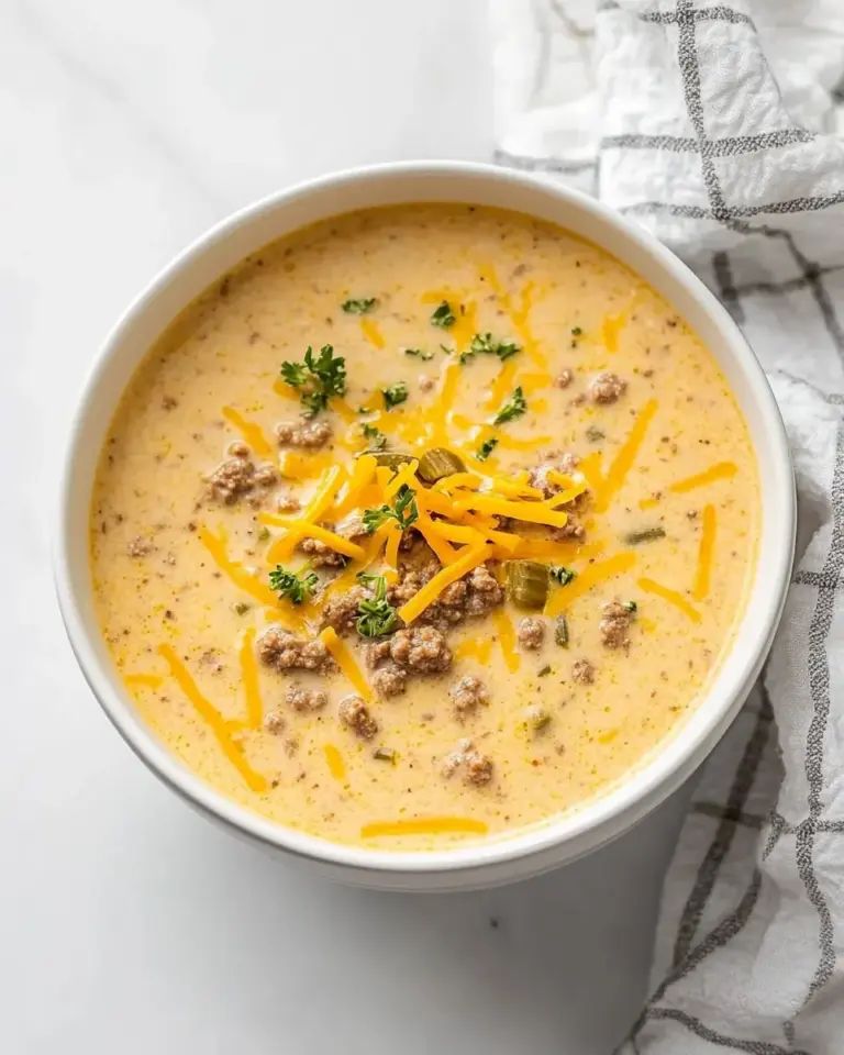 Crock Pot Cheeseburger Soup