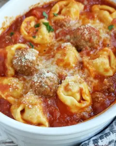 Crock Pot Cheesy Meatball Tortellini