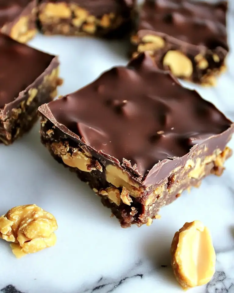 Crunchy No Bake Chocolate Peanut Butter Bars